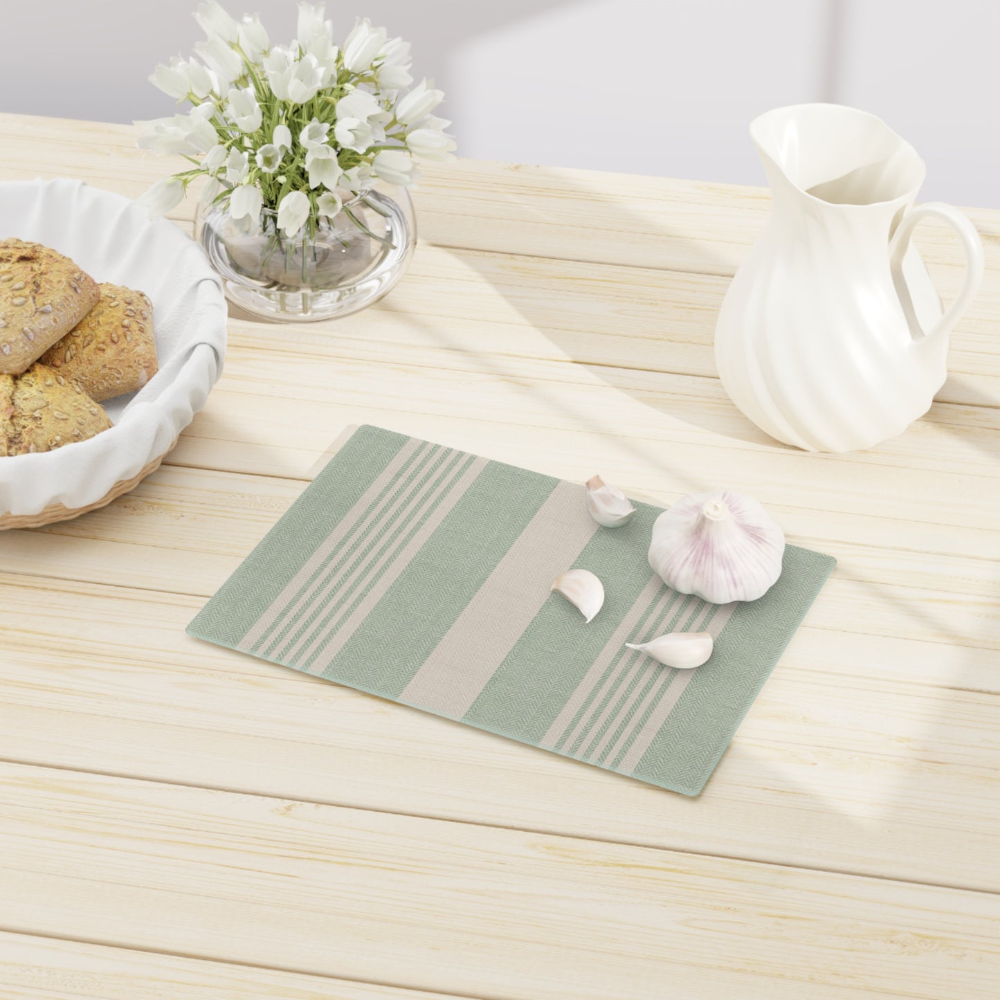 Green Farmhouse Grain Cutting Board