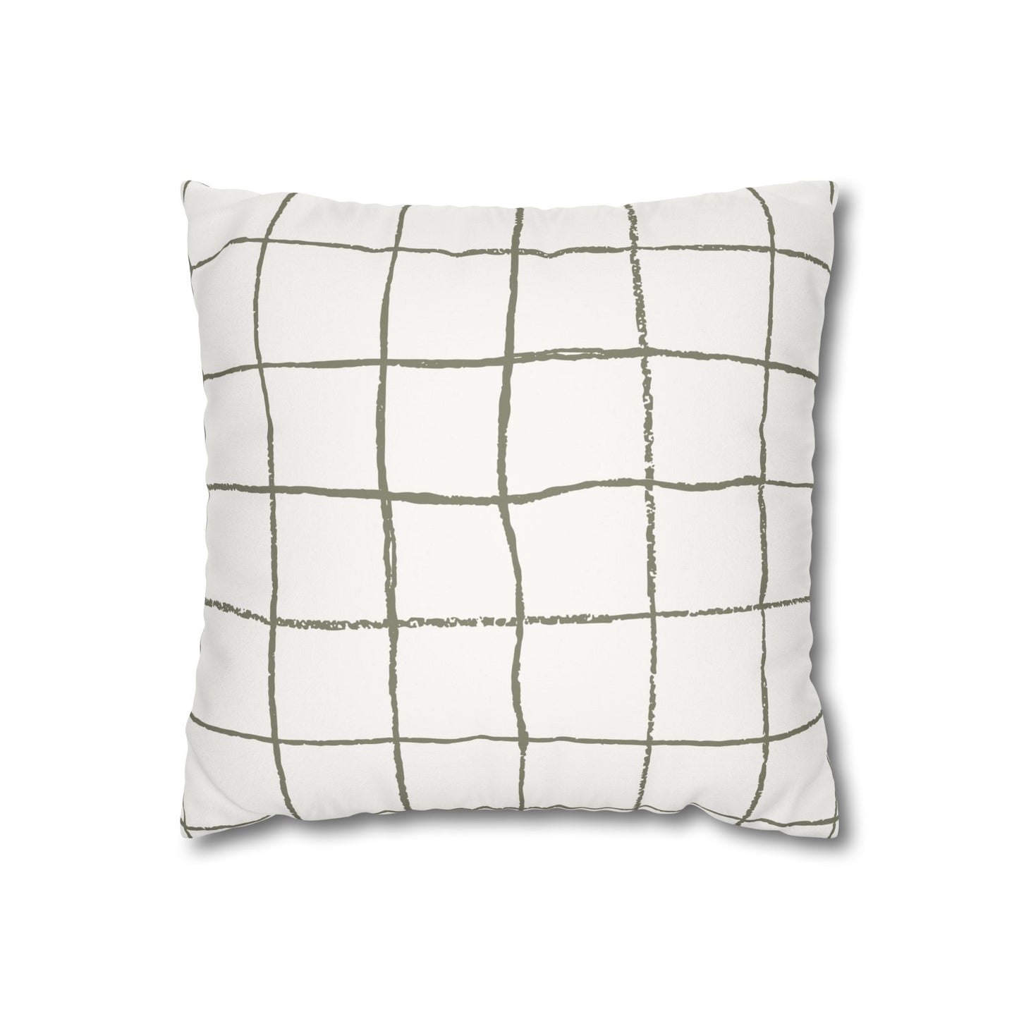 Novi Modern Faux Suede Throw Pillowcase - Stylish Grid Design for Cozy Home Decor
