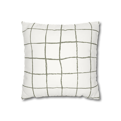 Novi Modern Faux Suede Throw Pillowcase - Stylish Grid Design for Cozy Home Decor