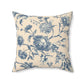 Madeline Elegant Floral Faux Suede Square Pillow - Soft Decorative Cushion for Cozy Home Decor
