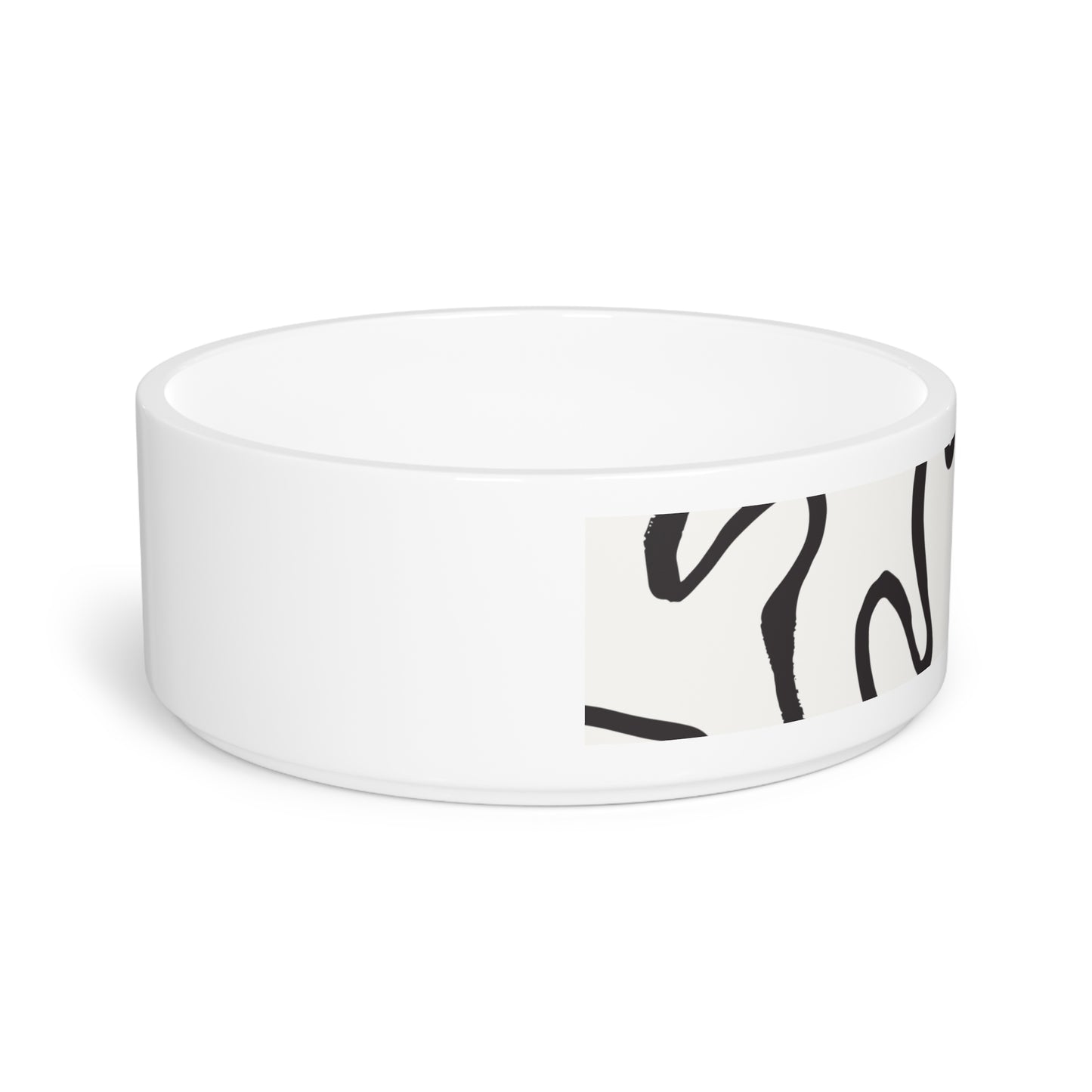 Stylish Modern Black and off white Pet Bowl