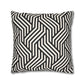 Black and off White Modern Maze Faux Suede Square Pillow Case