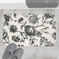 Elegant Floral Bellport Bath Mat | Vintage Black & White Design | Cozy Bathroom Decor