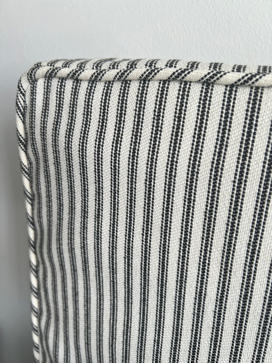 Washable Ticking Headboard with Cording