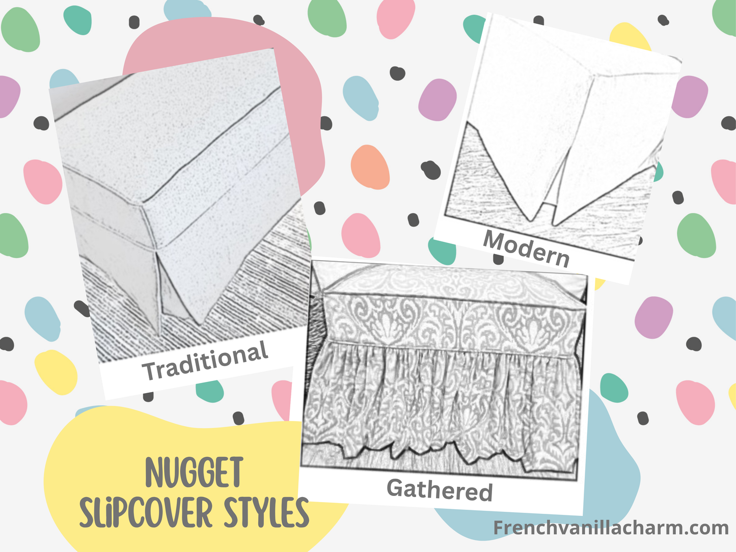 Nugget  or Chunk Ottoman Couch Cover