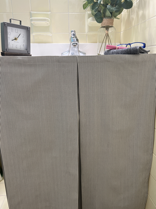 Clean Center Pleated Modern farmhouse sink skirt