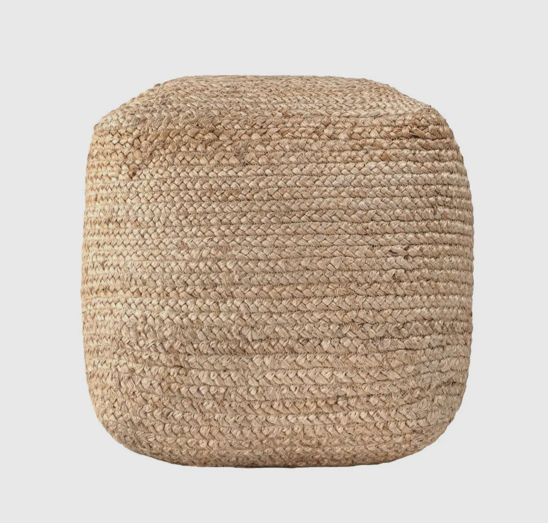 Cork Braided Pouf