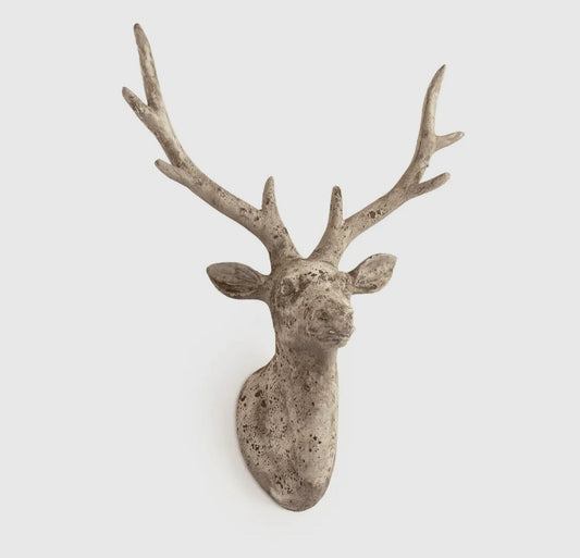 Distressed Wash Deer Head — Distressed Grey Wash