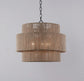 Double Drum Abaca Chandelier — Hemp and iron / 18" W x 18"D x 16" H