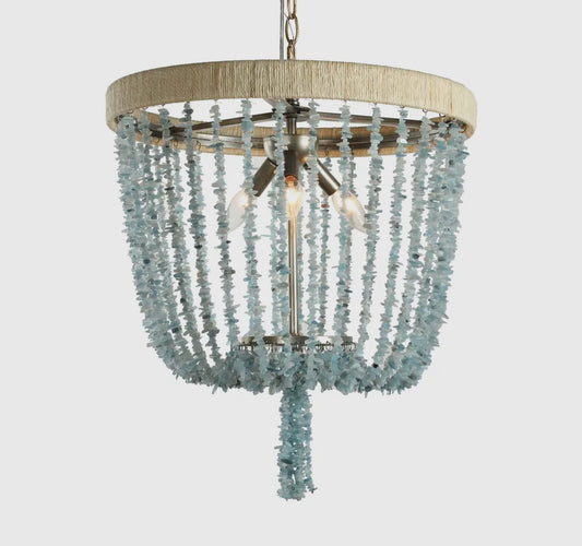 Sea Breeze Blue Basket Chandelier