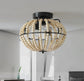 Wood Bead Fan Chandelier