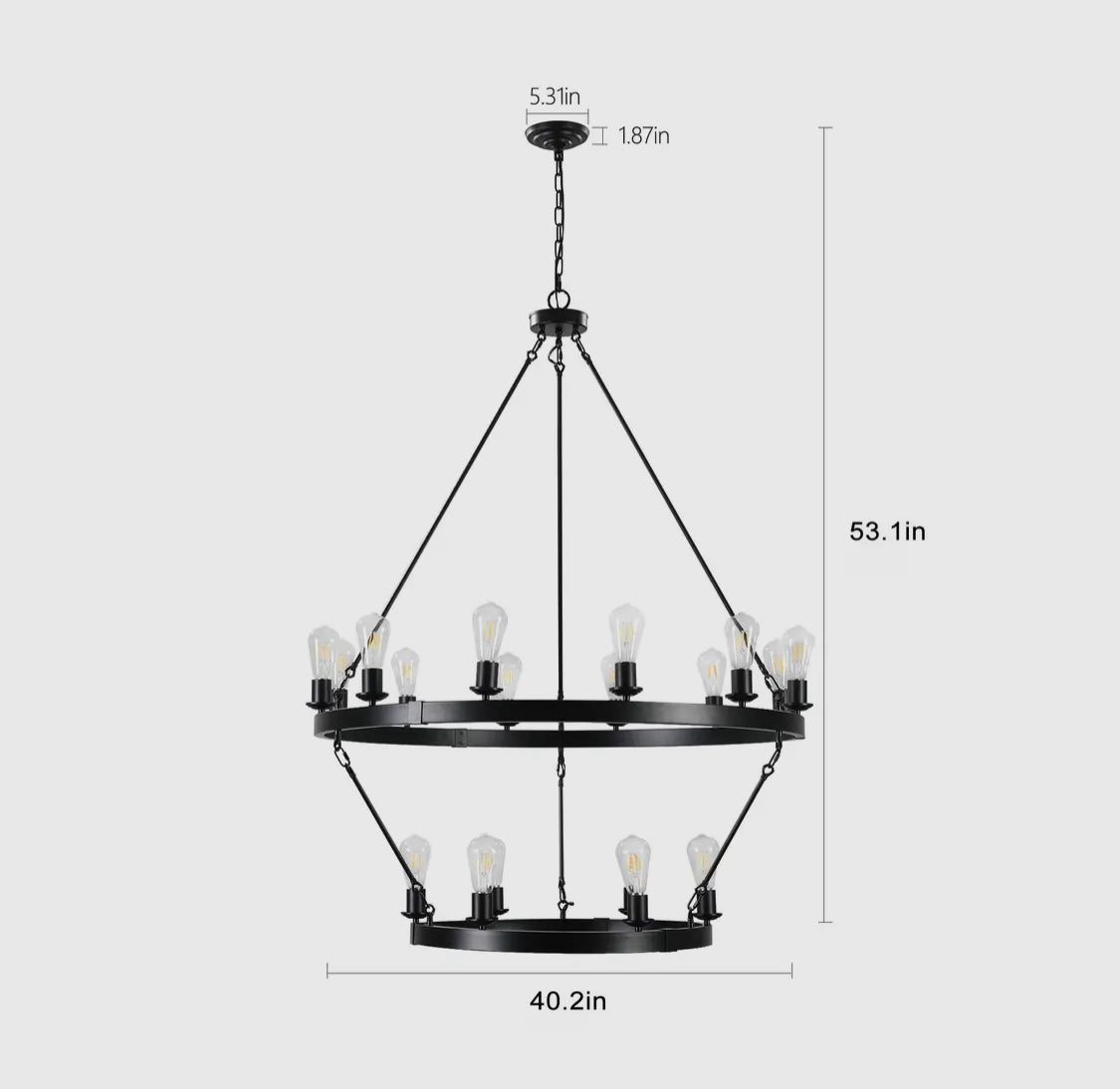 Retro Circular Ironwork Ceiling Chanddelier