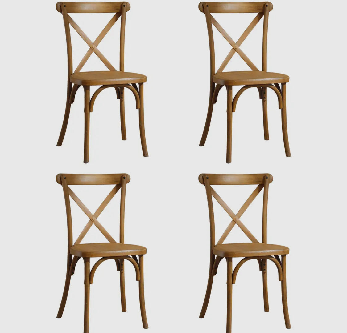 4 Pack Resin X Back  Modern Farmhouse Chairs