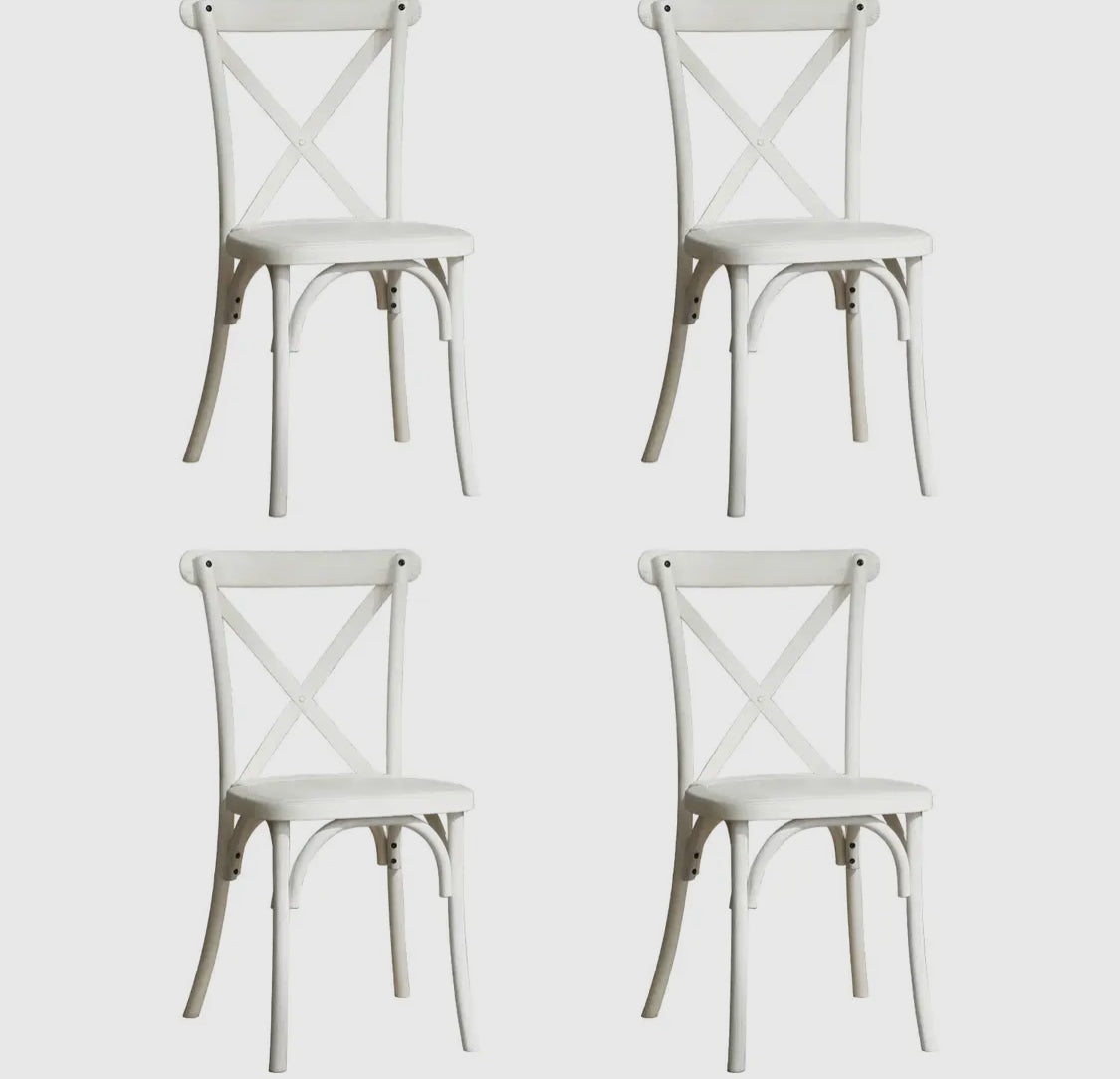 4 Pack Resin X Back  Modern Farmhouse Chairs