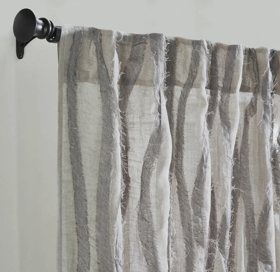 Fraying Linen Sheer Curtain Panel