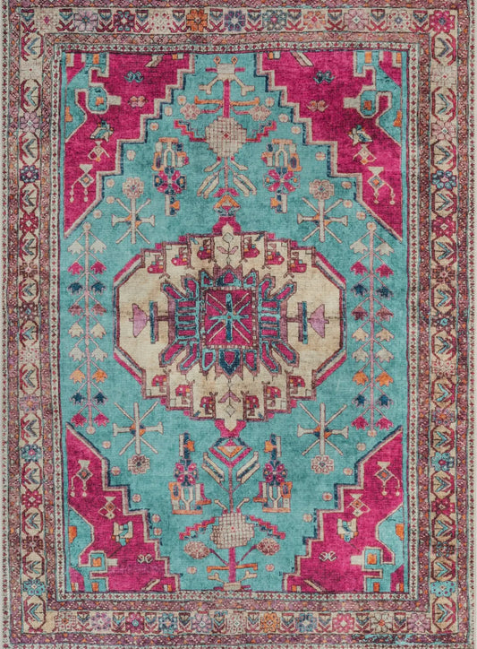 Washable Vintage Bohemian Rug