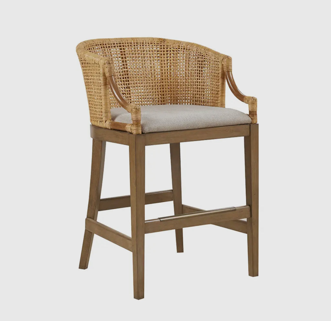 Handcrafted Natural Rattan Counter Stool