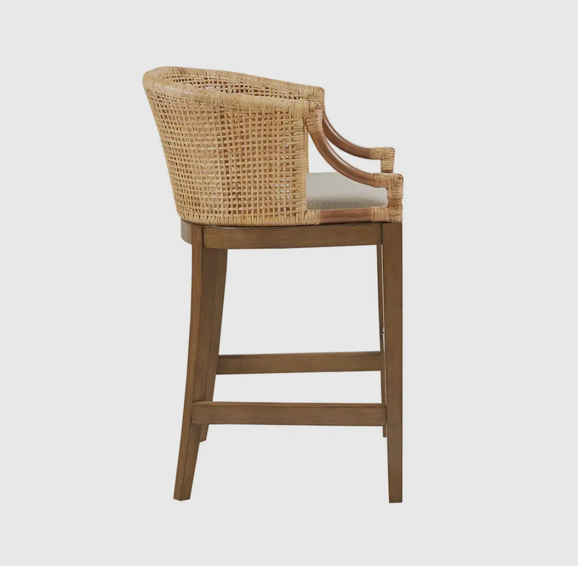 Handcrafted Natural Rattan Counter Stool