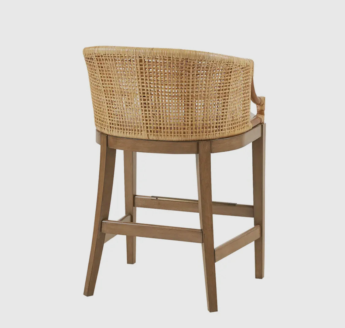 Handcrafted Natural Rattan Counter Stool