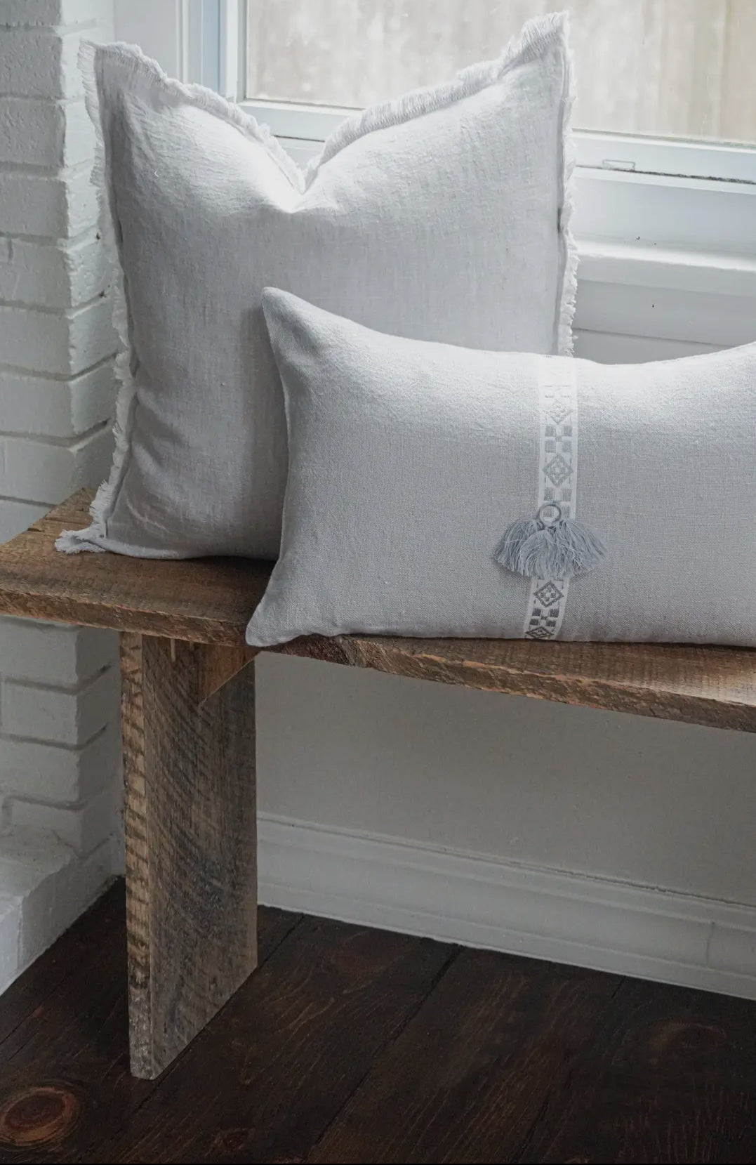 Geo Trim Linen Pillow