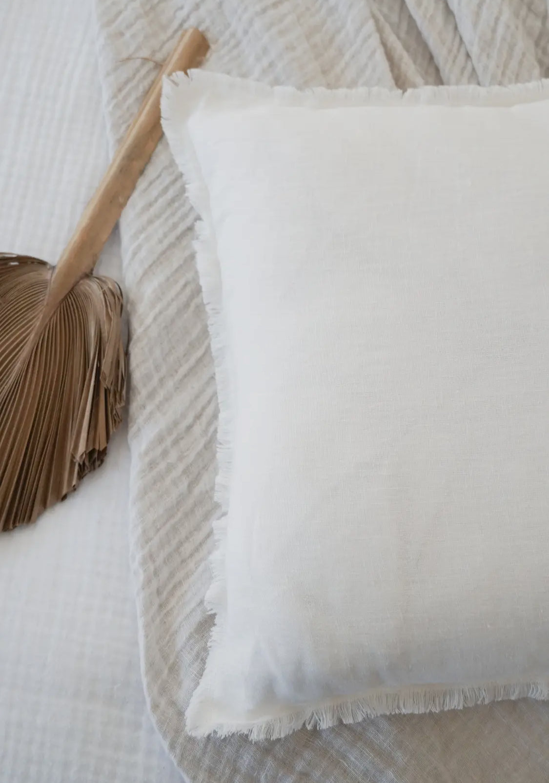 Frayed Edge Linen Pillow