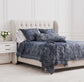 Navy Blue Paisley Luxury Bed Coverlet