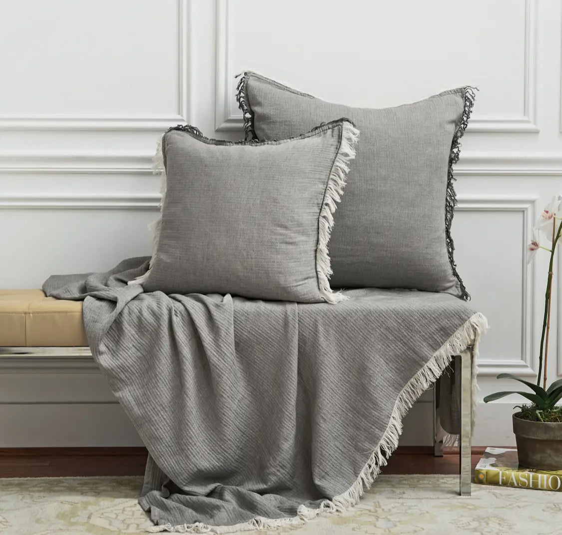 Ash Gray Luxury Throw Blanket