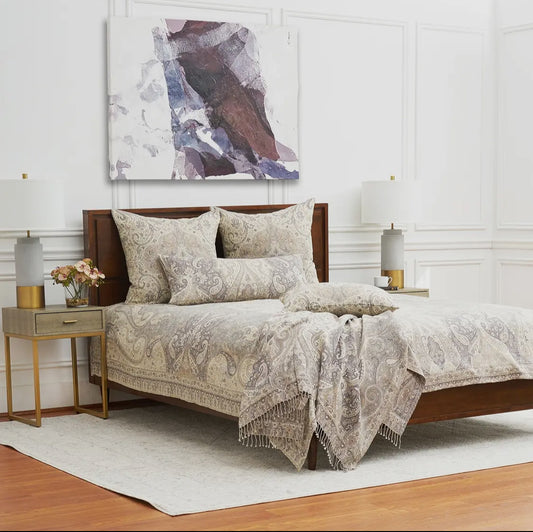 Natural Paisley Luxury Coverlet