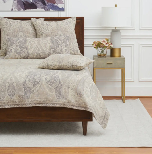 Natural Paisley Luxury Coverlet