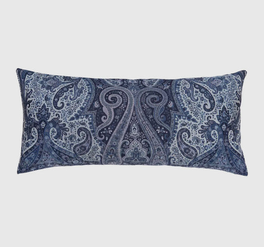 Navy Paisley Lumbar Bolster