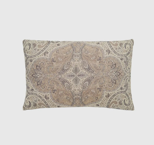 Natural Tan Paisley lumbar Throw Pillow