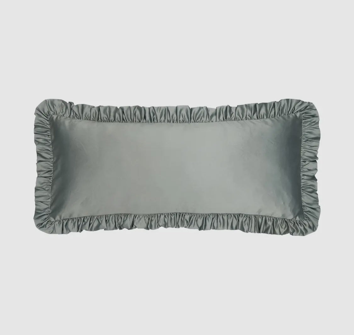 Satin Edge Velvet Lumbar Bolster Pillows