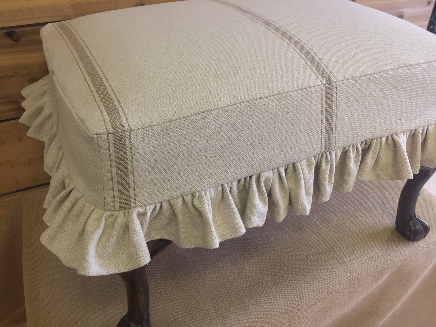 Ottoman Slipcover with a short skirt