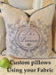 Custom Pillow Cover made for You using your Fabric Design your own pillow