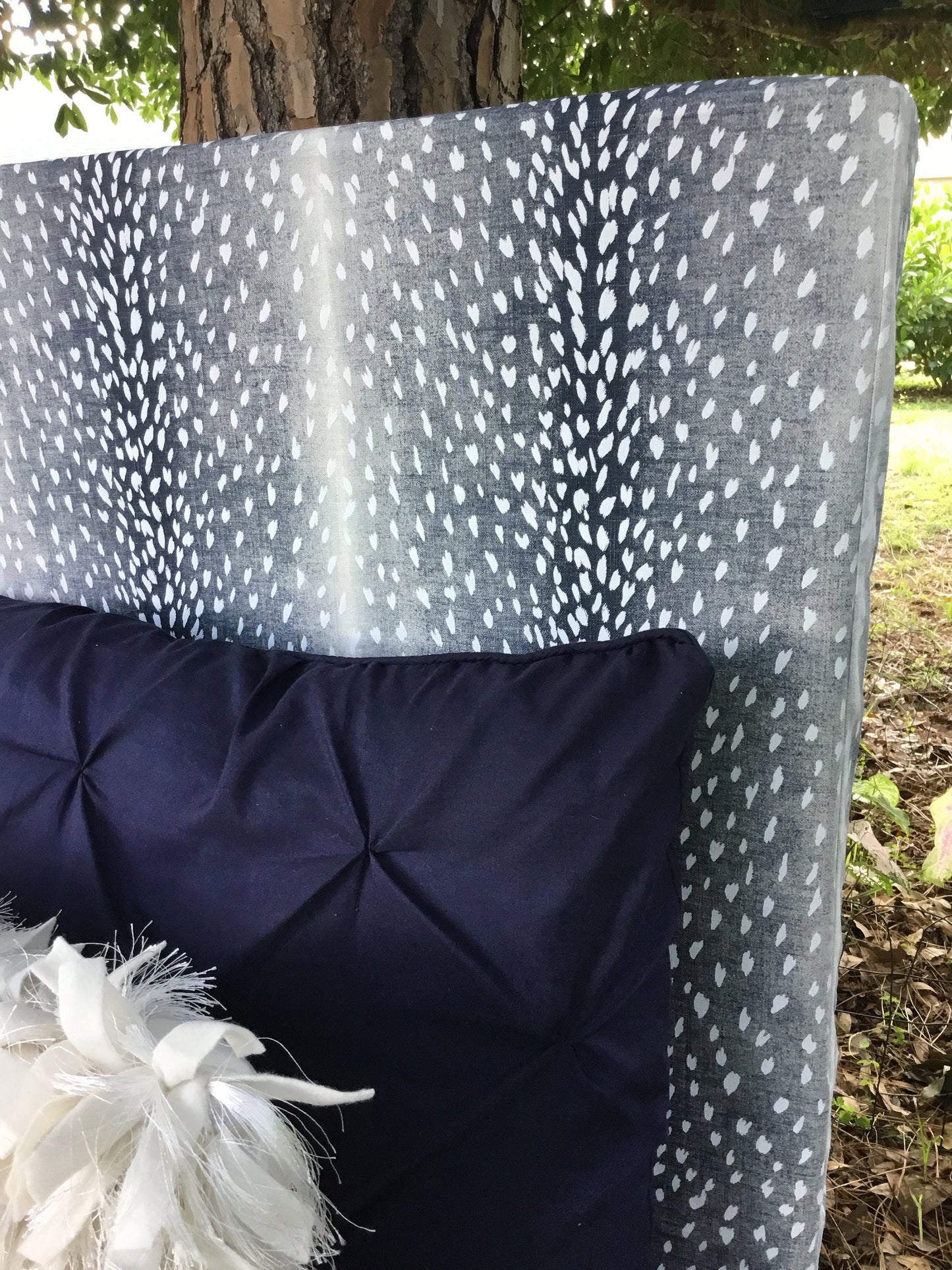 Headboard Slipcover using Vern Yip Antelope Fabric