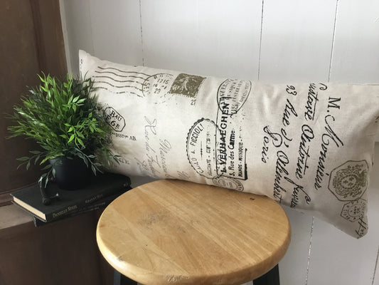 Script lumbar pillow cover