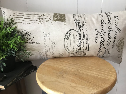 Script lumbar pillow cover