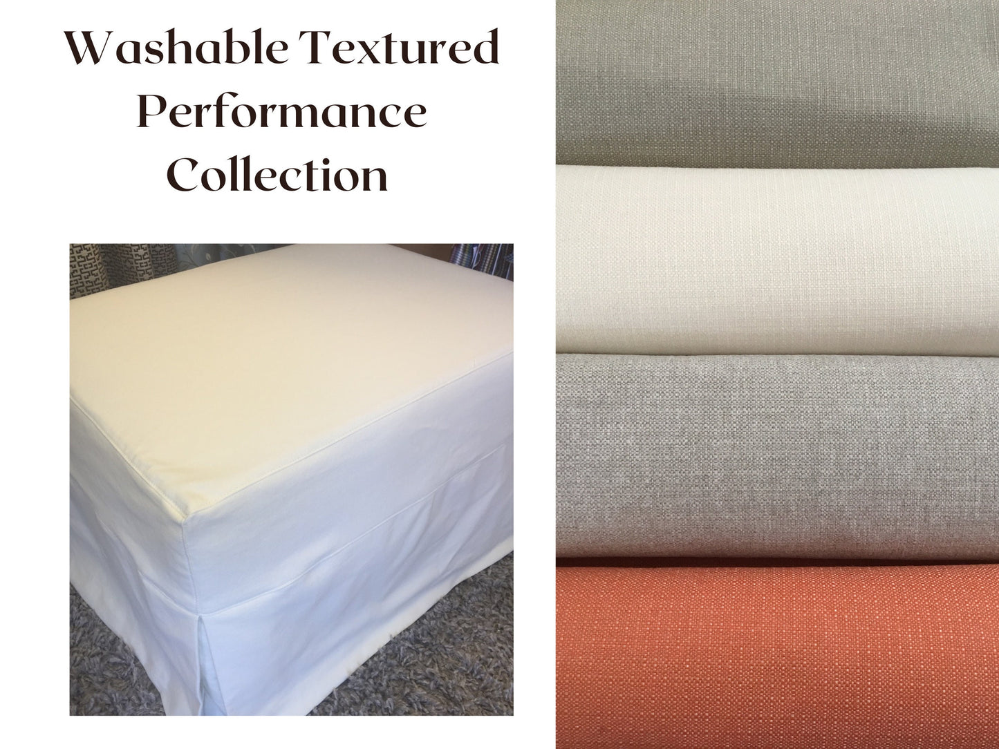 Washable Performance Ottoman Slipcovers