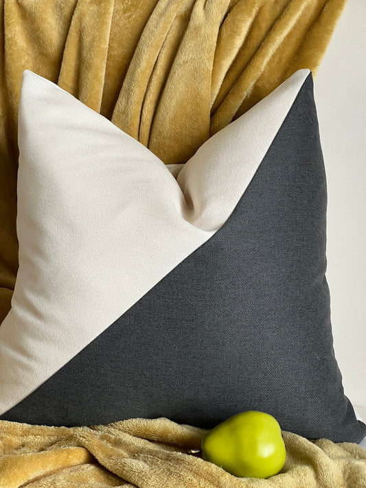 Modern Color Block Pillow Cover in Performance Fabric