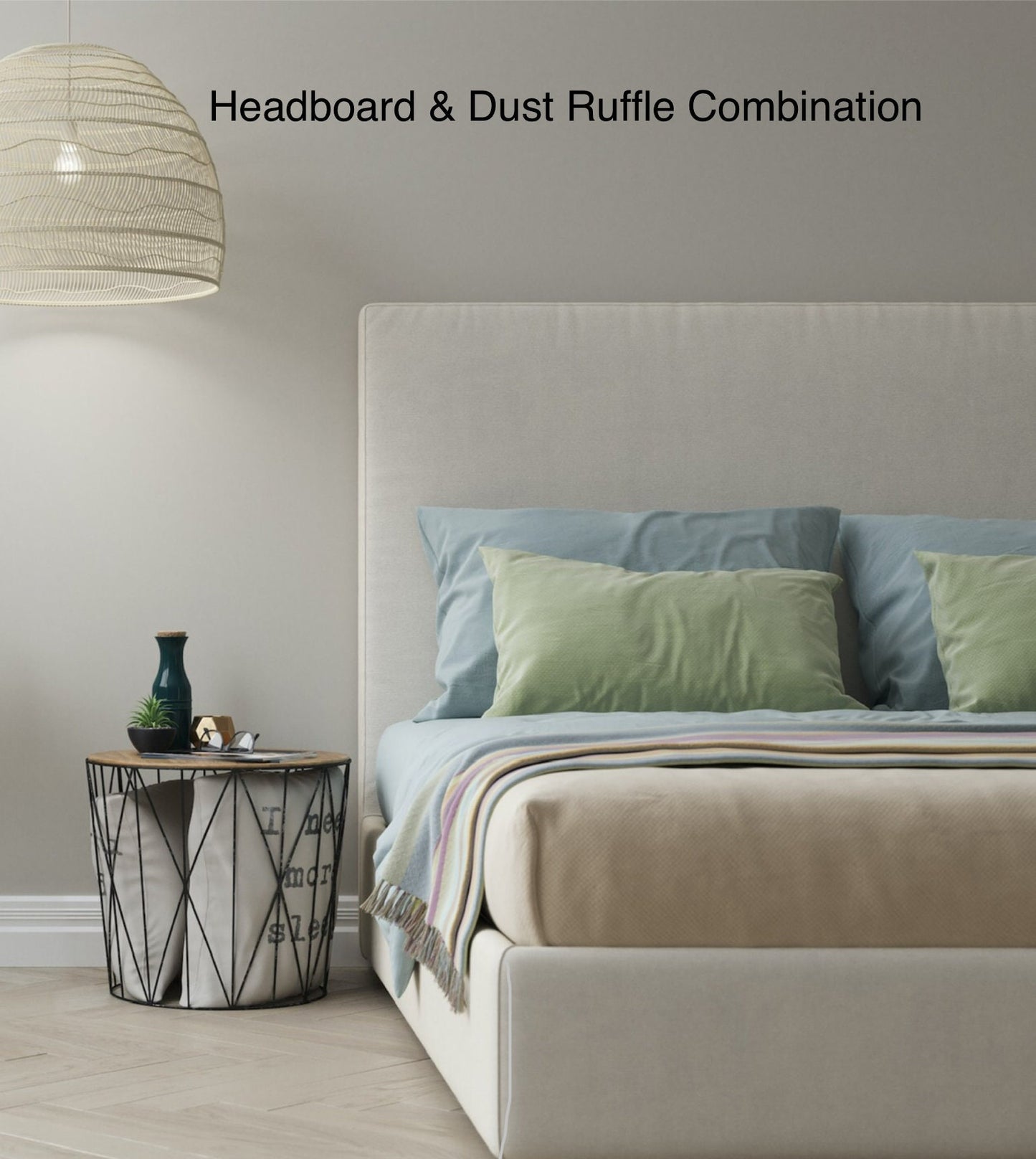 Headboard and Dust ruffle Combination