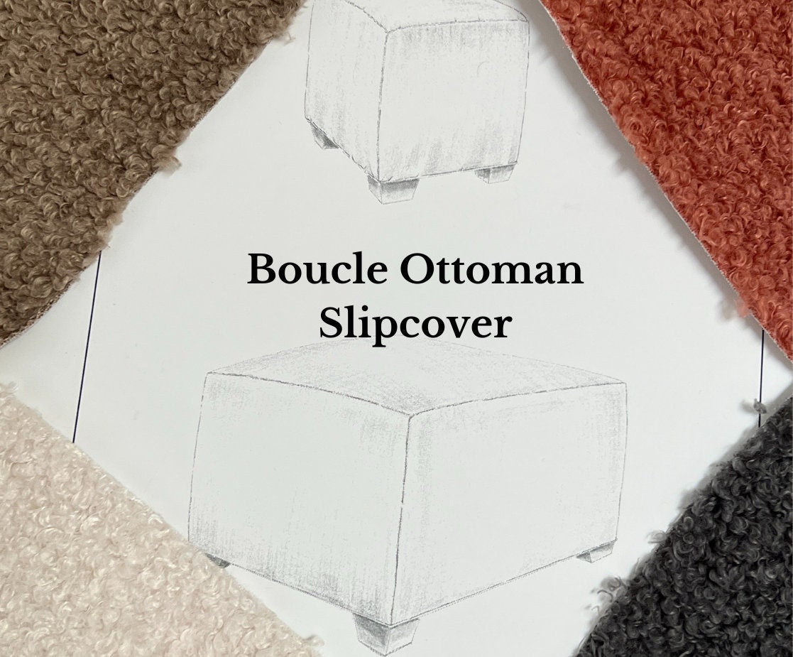 Boucle Ottoman Covers without Skirt