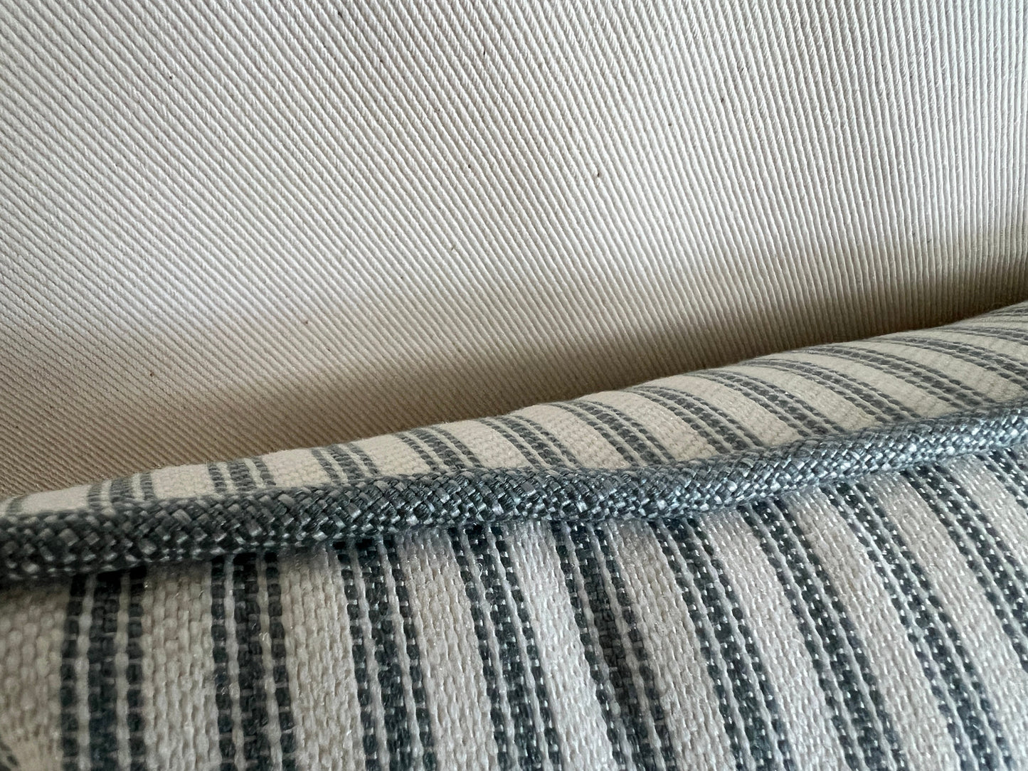 Stripe Ticking Pillow Covers with a contrasting welt cording