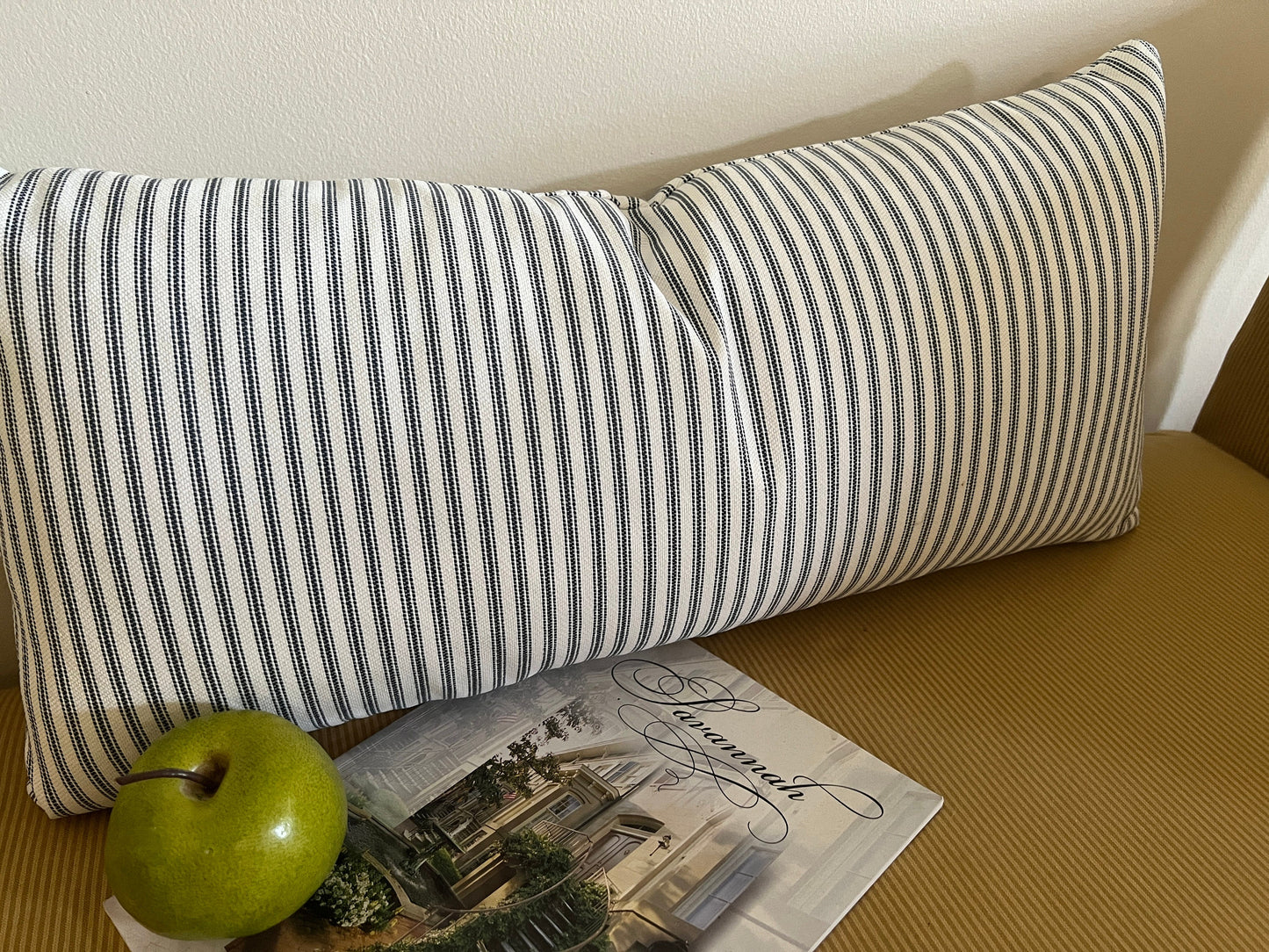 Washable Ticking lumbar Pillow Cover