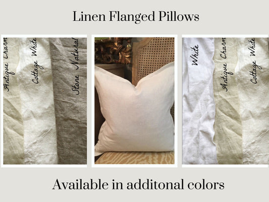 Flanged 100% Washed Linen Pillow Covers